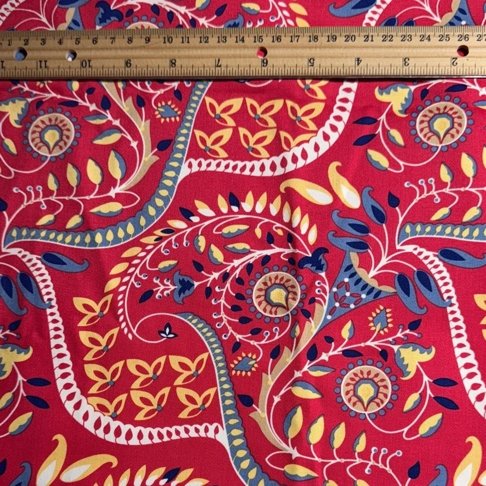 Vibrant Red Paisley decorator print Vicki Payne 2 1/2 yards x 56” wide